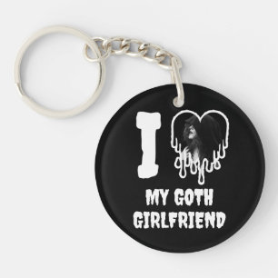 Porte-clefs J'aime ma Goth Girlfriend Drit Heart Photo
