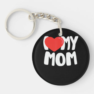 Porte-clefs J'aime ma maman TShirt avec grand coeur rougeJ'aim