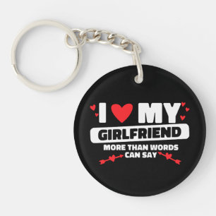 Porte-clefs j'aime ma petite amie cœur
