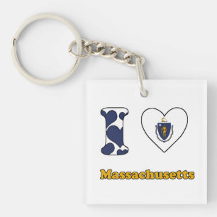 Porte-clefs J'aime Massachusetts