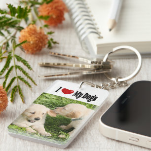 Porte-clefs J'aime mes chiens Photo