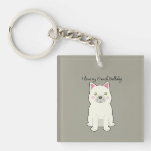 Porte-clefs J'aime mon Bouledogue Français