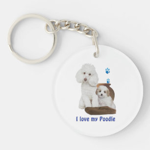 Porte-clefs J'aime mon caniche