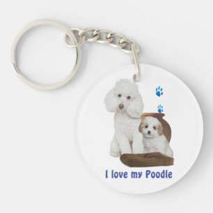 Porte-clefs J'aime mon caniche