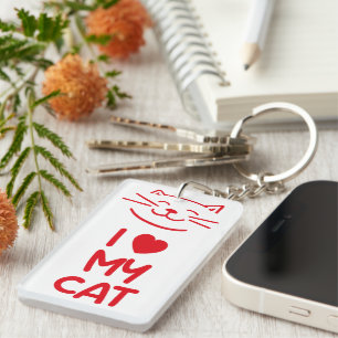 Porte-clefs J'aime mon chat