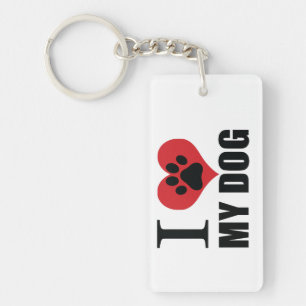 Porte-clefs J'aime mon chien jeter l'oreiller