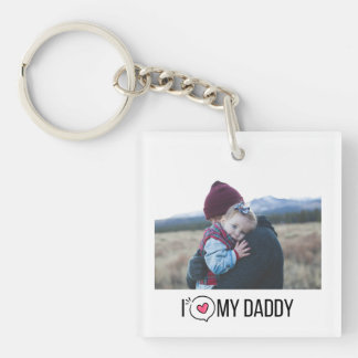PORTE-CLEFS J'AIME MON DADDY PORTE - CLÉ 2 PHOTO PERSONNALISÉE