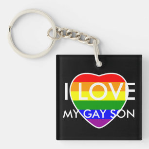 PORTE-CLEFS J'AIME MON FILS GAY FAMILLE SOUTIENT LES DROITS GA