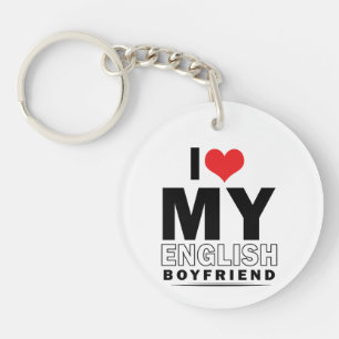 Porte-clefs J'aime mon petit ami anglais