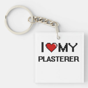 Porte-clefs J'aime mon plâtrier