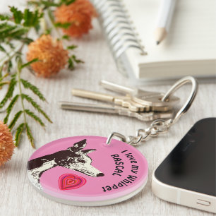 Porte-clefs J'aime mon Porte - clé Whippet