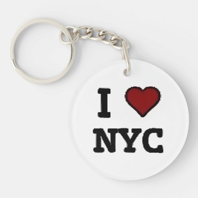 Porte-clefs J'aime NYC cœur (Devant)