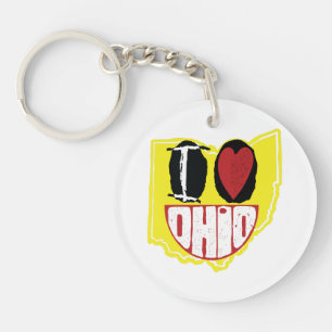 Porte-clefs J'Aime Ohio Sourire Un Visage Heureux