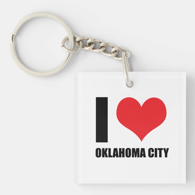 Porte-clefs J'aime Oklahoma city (Devant)