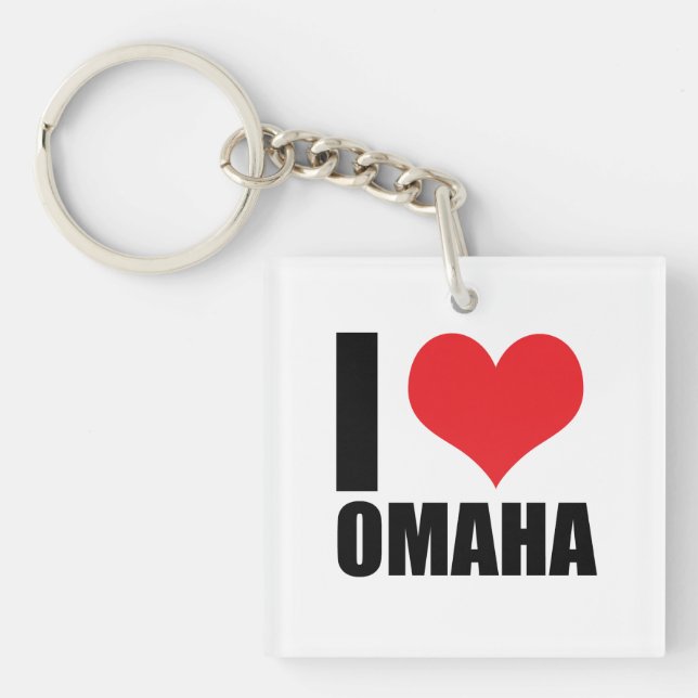 Porte-clefs J'aime Omaha (Devant)