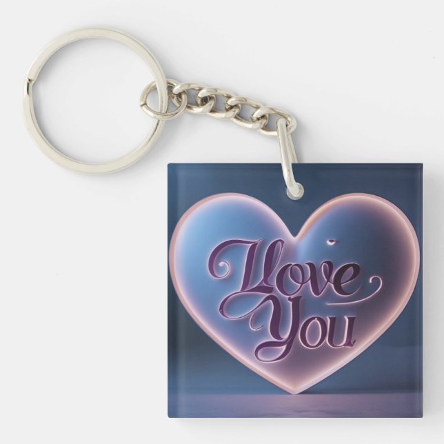 Porte-clefs J'Aime Que Vous Êtes Connecté Dans Un Coeur (Devant)