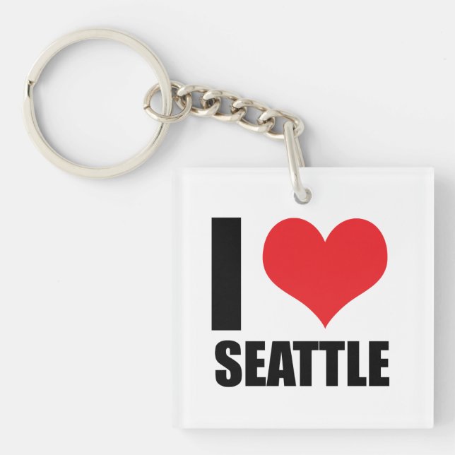 Porte-clefs J'aime Seattle (Devant)