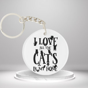 Porte-clefs J'Aime Tous Les Chats De Ma Maison