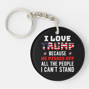 Porte-clefs J'aime Trump parce qu'il fait chier les gens que j