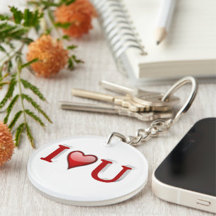 Porte-clefs J'aime U Valentines Jour Rouge