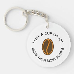 Porte-clefs J'aime une tasse de joe plus...   Drôles de slogan