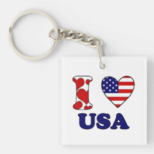 Porte-clefs J'aime USA