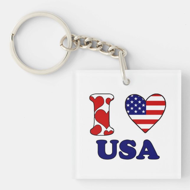 Porte-clefs J'aime USA (Devant)