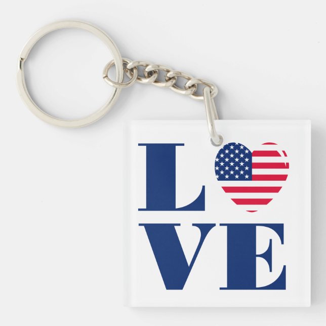Porte-clefs J'aime USA (Devant)