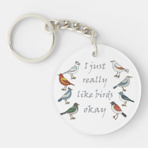 Porte-clefs J'Aime Vraiment Les Oiseaux OK T-Shirt Birdwatcher