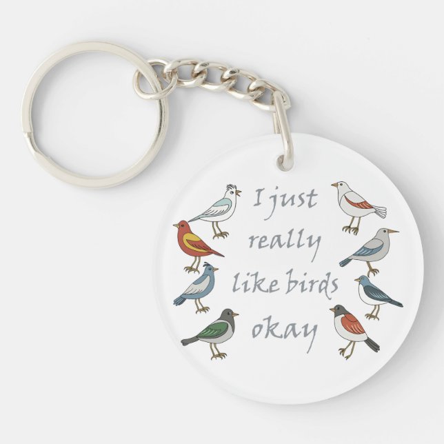 Porte-clefs J'Aime Vraiment Les Oiseaux OK T-Shirt Birdwatcher (Devant)