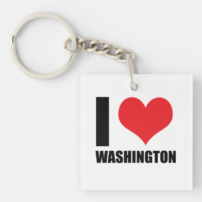 Porte-clefs J'aime Washington (Devant)