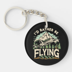 Porte-clefs J'aimerais mieux voler. Avion