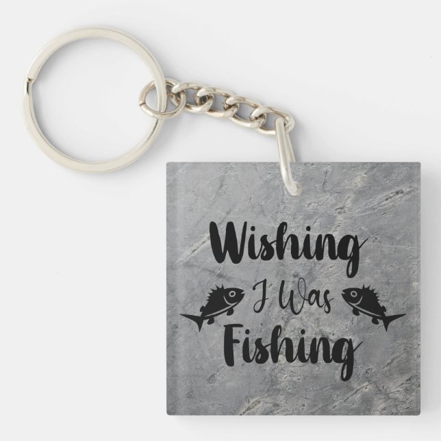 Porte-clefs J'aimerais pêcher une citation drôle (Devant)