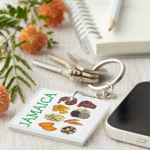 Porte-clefs JAMAICA Jamaïcain Foods Caribbean Island Cuisine