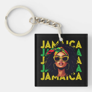 Porte-clefs Jamaïcaine Jamaïcaine Drapeau Fière Femmes Jamaïca
