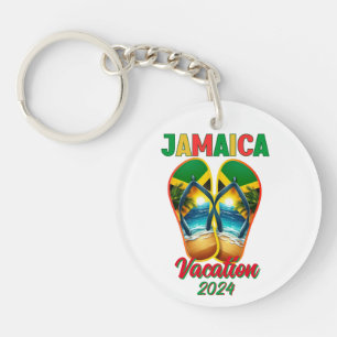 Porte-clefs Jamaïque 2024 Flip Flop Vacation Plage tropicale