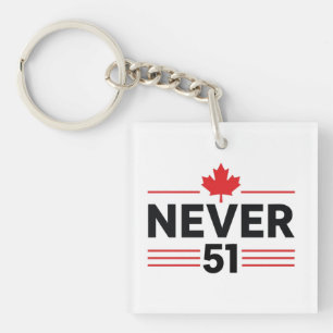 Porte-clefs Jamais 51 Drapeau d'État Canada - Fier et patrioti