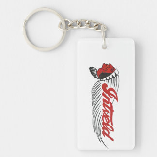 Porte-clefs James Intveld Logo Moto Vintage Blanc