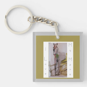 Porte-clefs Jamie & Penelope l'âne, j'aime ma jument