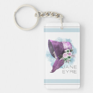 Porte-clefs Jane Eyre Bonnet Fleurs violettes et bleues