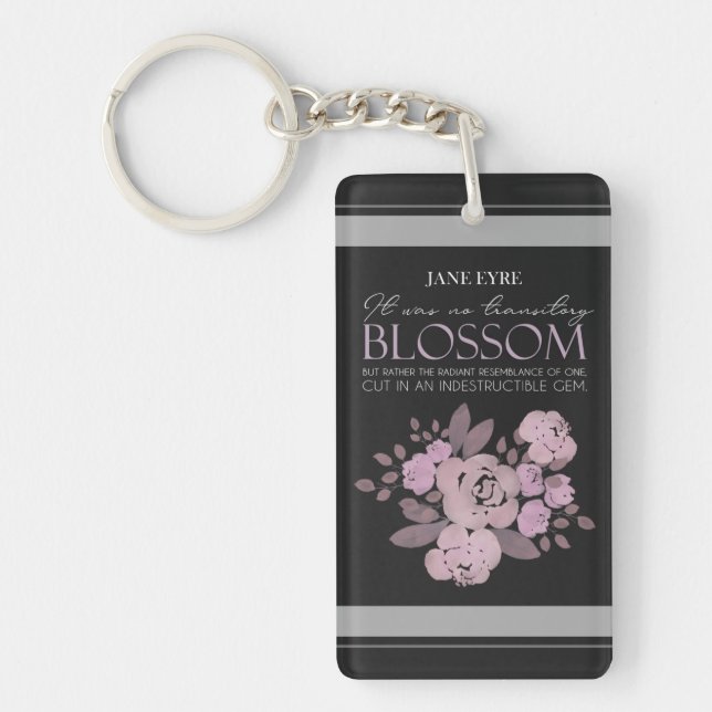 Porte-clefs Jane Eyre - Pas de fleur transitoire - Noir Rose (Devant)