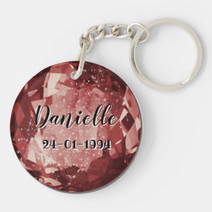 Porte-clefs Janvier Clavier Birthstone Avec Nom