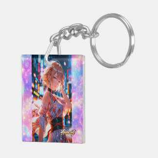 Porte-clefs Japanese Cyberpunk Anime Girl Poster | Neon City