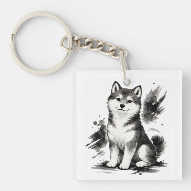 Porte-clefs 【Japanese Ink Puppy Acrylic Keychain】 (Devant)