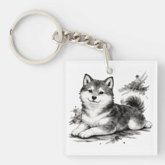 Porte-clefs 【Japanese Ink Puppy Acrylic Keychain】