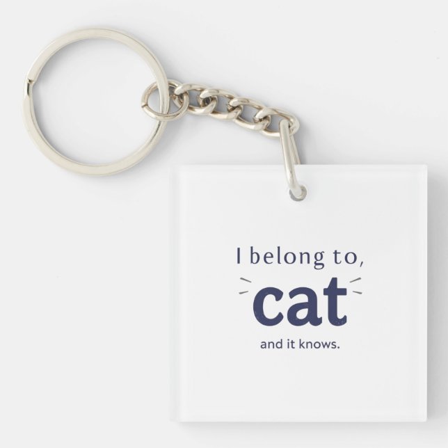Porte-clefs J'appartiens à mon chat (Devant)