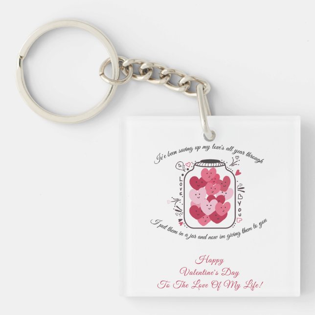 Porte-clefs Jar Of Love Valentines Day Badge (Devant)