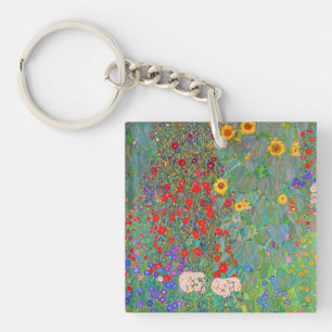 Porte-clefs Jardin agricole de Gustav Klimt avec tournesols
