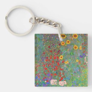 Porte-clefs Jardin agricole de Gustav Klimt avec tournesols