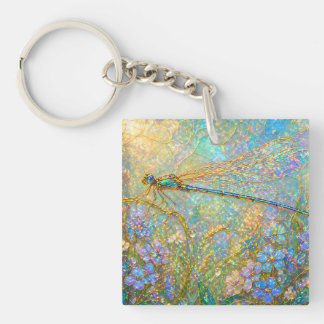 Porte-clefs Jardin botanique peinture de paysage en acrylique